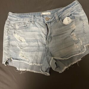 SO Light Blue Distressed Jean Shorts